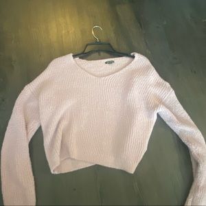 Super soft Wild fable light pink cropped fuzzy sweater